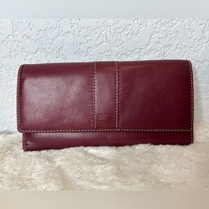 Coach maroon leather wallet